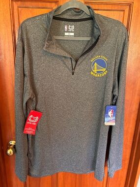 Ultra Game NBA Golden State Warriors Gray Quarter Zip Pullover Men’s XL